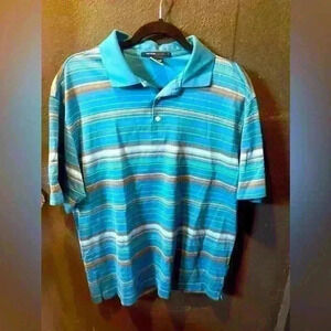 Men’s Nike Blue Striped Tiger Woods Golf Polo Large